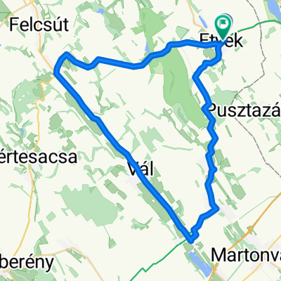 Route from Etyek to Etyek
