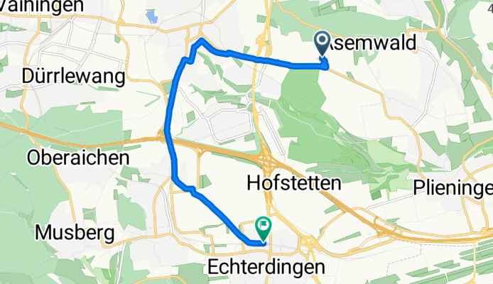 Ashstraße, Stuttgart to Lehmgrubenweg, Leinfelden-Echterdingen