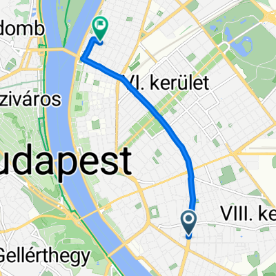 District VIII, Budapest to Gergely Győző utca, Budapest
