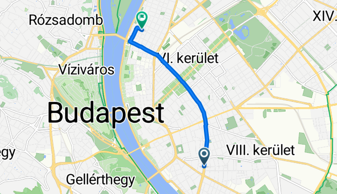 District VIII, Budapest to Gergely Győző utca, Budapest