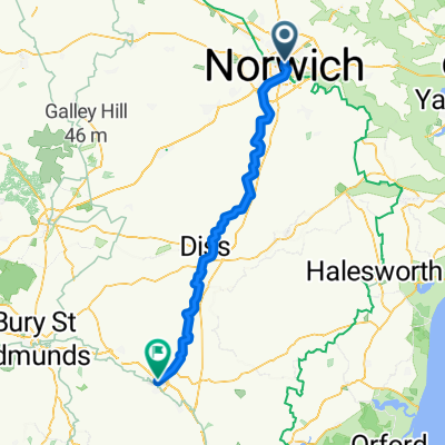 Buxton Road, Norwich to Ivy House, Stowmarket