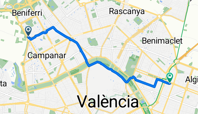 Carrer de la Marina Baixa, València to Avinguda de Blasco Ibáñez, València