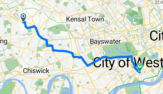 Alliance Road, London to Buckingham Palace Road, London