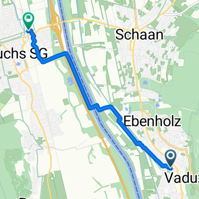 Herrengasse, Vaduz nach Bahnhofplatz, Buchs SG