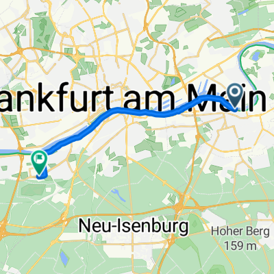 Mainstraße, Offenbach am Main nach Lyoner Straße, Frankfurt am Main