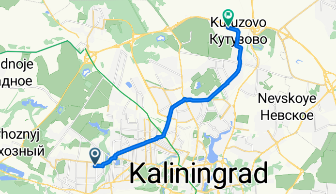 Красносельская улица, Калининград до Промышленная улица, посёлок Ново-Бийское