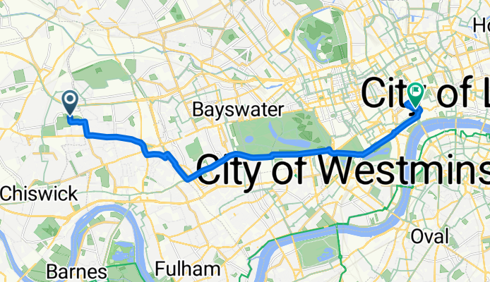 Glendun Road, London to Catherine Street, London