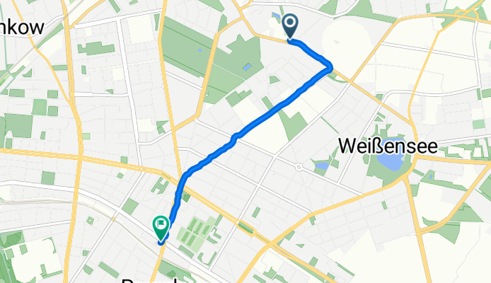 Route nach Prenzlauer Allee, Berlin