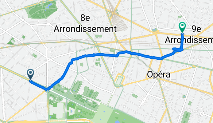 Rue la Boétie, Paris à Rue Notre-Dame de Lorette, Paris