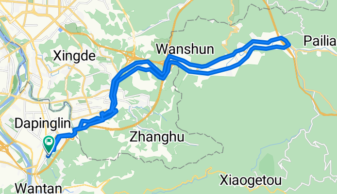 Zhongxing Rd Sec 1, Xindian District to Zhongxing Rd Sec 1, Xindian District