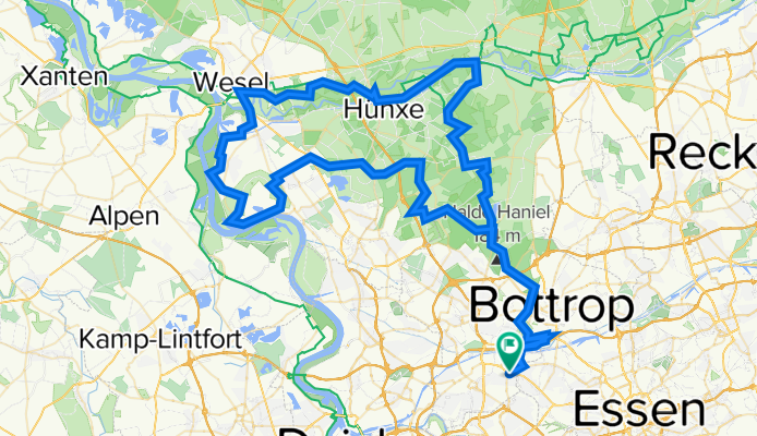 Lipperheidebaum - Revierpark Vonderort - Grafenmühle - Sträterei - Dinslaken - Voerde - Götterswickerham - Friedrichsfeld - Wesel - Krudenburg - Gahlen - Schwar
