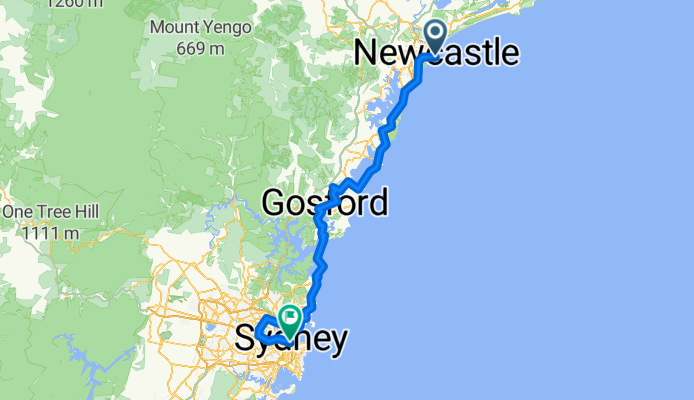 From Newcastle CBD to Sydney
