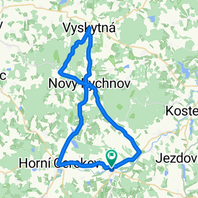 Batelov-Rohozná-Nový Rychnov-Vyskytná-Sázava-Nový Rychnov-Řeženčice-Horní Cerekev-Batelov