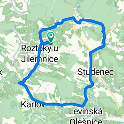 Roztoky-Martinice-křižovatka nad Zálesní Lhotou-Studenec-Žďár-Karlov-Roztoky