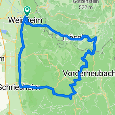 Weinheim - Schriesheim - Kohlhof - Trösel - Weinheim
