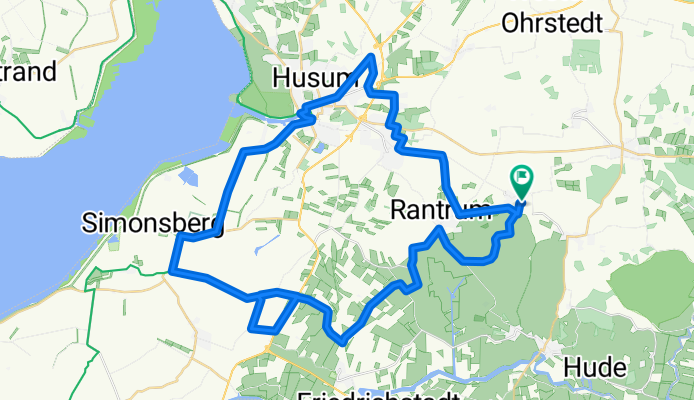 Route über Husum und Simonsberg durch Marsch