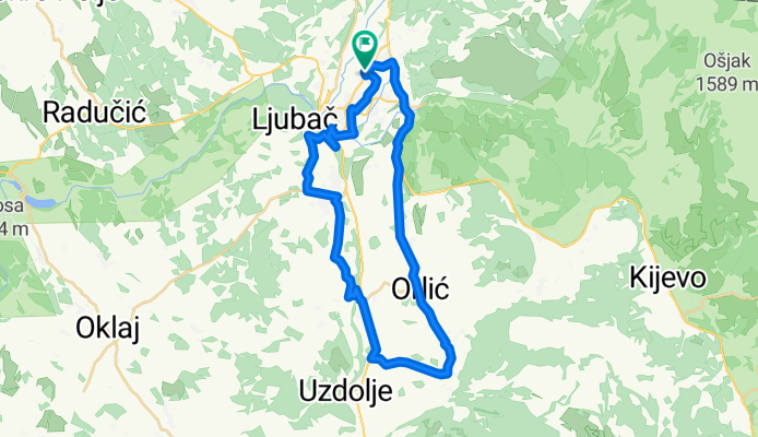 Knin - Ljubac - Ramljane -Orlic - Knin