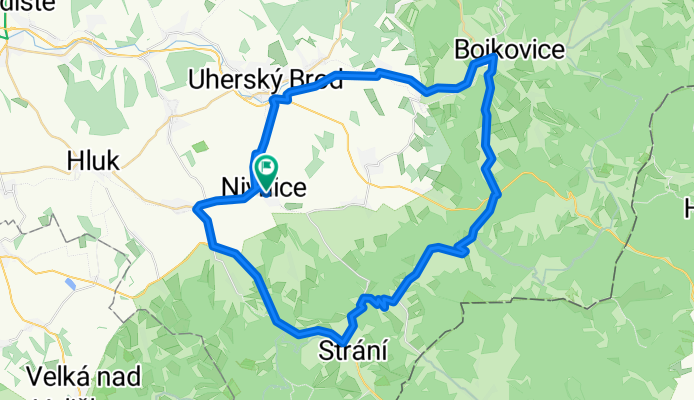 Vysoký vrch přes Bojkovice a Slavkov z Nivnice