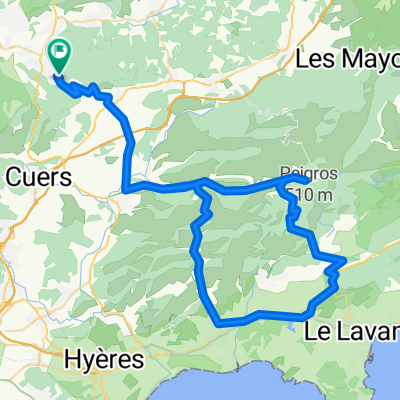 Collobrières - Cols de Gambié et Babaou - Départ de de Rocbaron, Pierrefeu, col de Gambier, La Londe, col de Gratteloup, col de Babaou, Pierrefeu, Puget-Ville, 