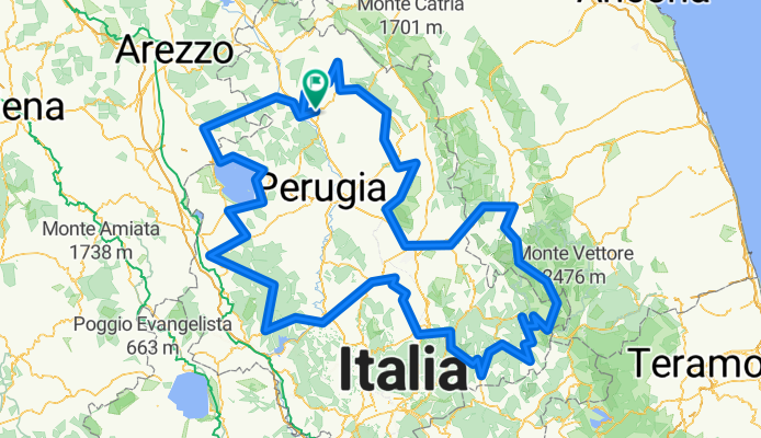 Streckenübersicht Rennradreise Umbrien
