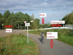 Hebe Bild 6 entlang der Bikemap-Route "Hy. Lübbenau Peitz und zurück" hervor