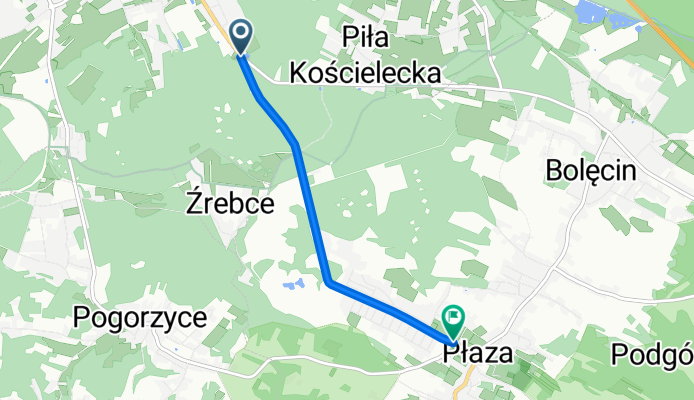 Podjazd od Piły kościeleckiej do Płazy