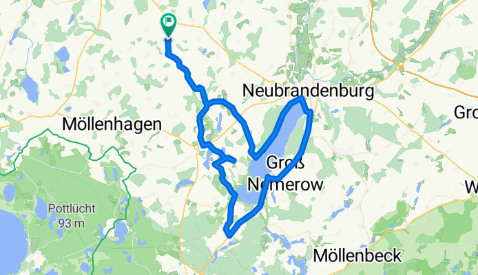 Rundweg um den Tollensesee von Tarnow aus