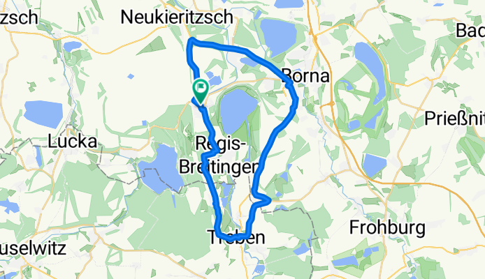 Leichte Route Deutzen Regis Haselbach Treben Serbitz Thräna Borna Lobstädt
