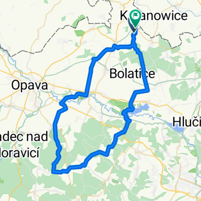 Strahovice - Hlubočec (střední trasa mimo hustý provoz)