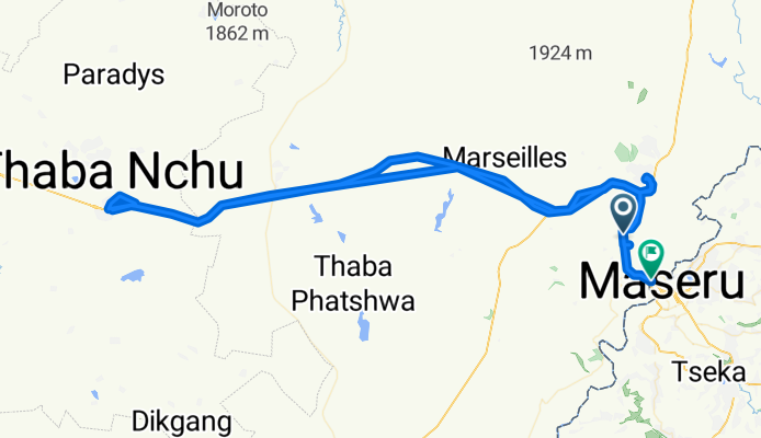Maseru (Lesotho) - Ladybrand - Thaba Nchu (South Africa)