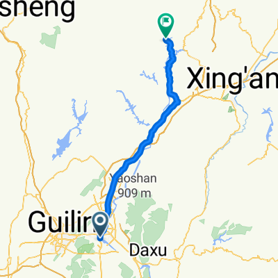 桂林火車站 －＞ 興安県華江瑤族郷