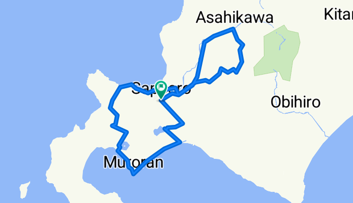 北海道單車 14天行程路線圖