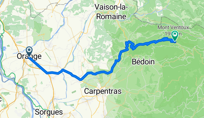 Orange to Mont Ventoux
