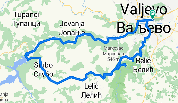 Valjevo-Gradac-Celije-Lelic-Rovna-Valjevo