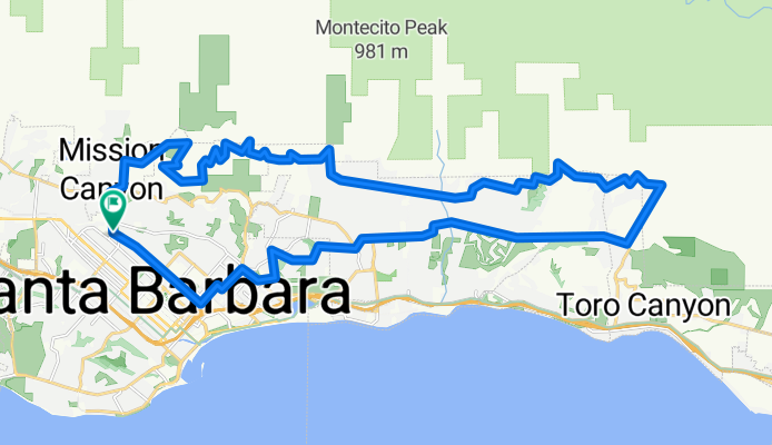 Santa Barbara / Montecito foothills loop CLONED FROM ROUTE 552049