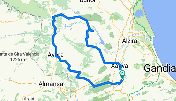 Alfarrasi-Navarres-Dos AGuas-Cofrentes-Ayora-Moixent-Alfarrasi_240 km 297 km
