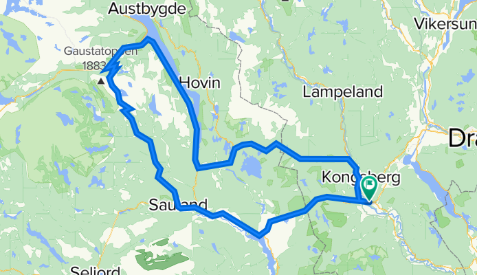 Kongsberg - Tinnsjøen - Tuddal - Notodden - Kongsberg
