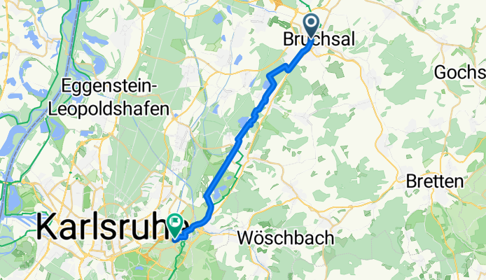 Bruchsal Bahnhof nach Durlach Bahnhof
