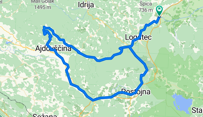 Vrhnika - Logatec - Planina - Vipava - Ajdovščina - Predmeja - Col - Podkraj - Kalce - Logatec - Vrhnika