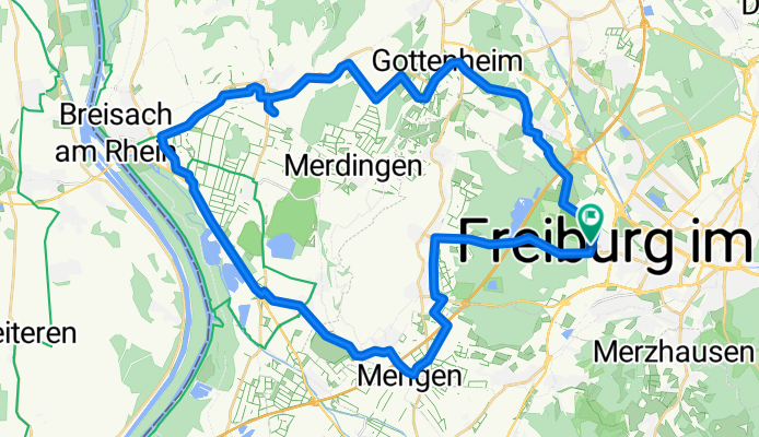 Opfingen - Tiengen - Munzingen - Breisach - Ihringen - Gottenheim - Mundenhof