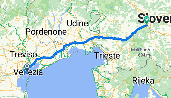 7. Venezia, Portegrandi, Ponte Capitello, Latisana, Sagrado, Bukovica, Ajdovscina, Podkraj, Logatec, Vrhnika, Ljubliana