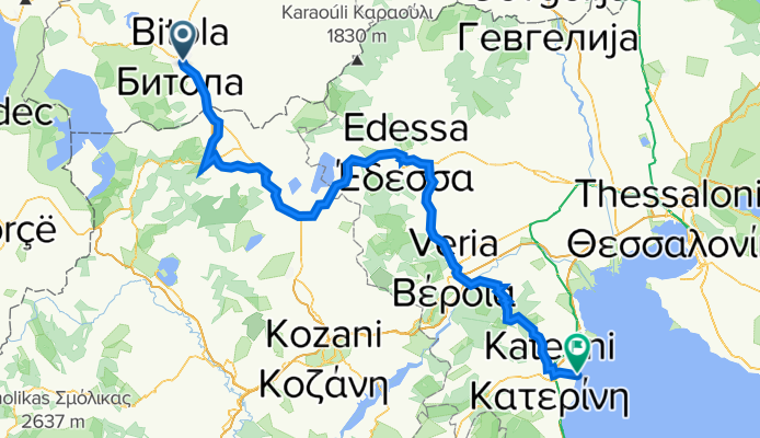 Bitola - Florina - Edessa - Katerini - Paralia