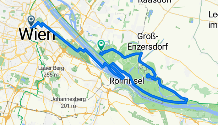 R14 Lusthaus - Freudenau - Donauinsel - Ölhafen - Schönau an der Donau - Marchfelddamm - Lobau - Dechantlacke