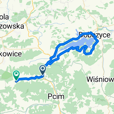 Stróża - Myślenice - Dobczyce (pętla dookoła zbiornika) - Myślenice - Trzebunia