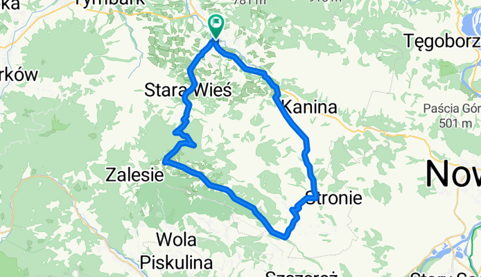 Limanowa - Ostra - Młyńczyska - Łukowica - Limanowa