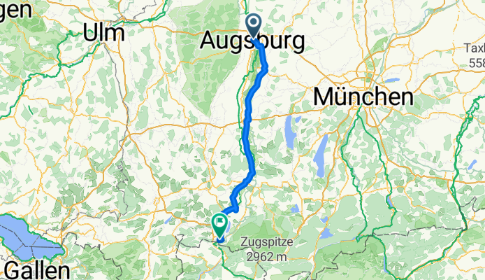 Augsburg bis Füssen