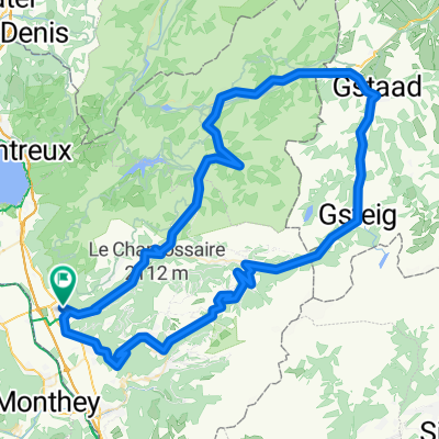 a 102 km: Aigle - Mosses -Gstaad - Pillon - Diablerets - Croix - Villars - Aigle