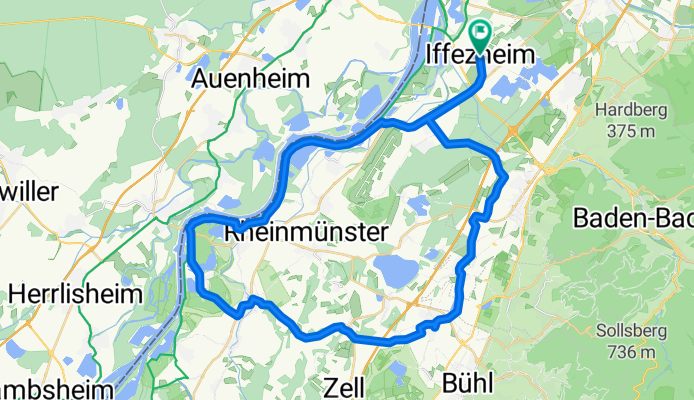 Bühl. Rheinmünster Lichtenau, Rhein zurück