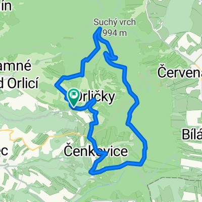 Orličky - Čenkovice - Buková hora - Suchý vrch - Orličky