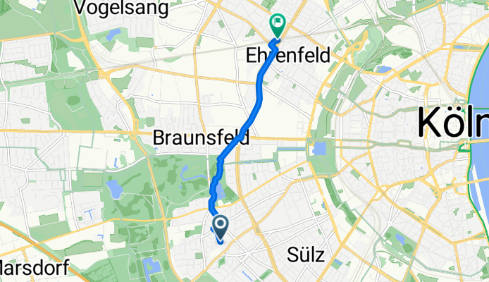 Lindenthal -Gürtel- S-Bhf Ehrenfeld -4,01 km